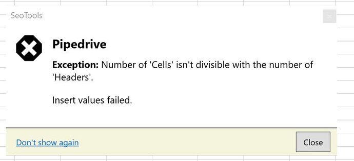 Cells Error